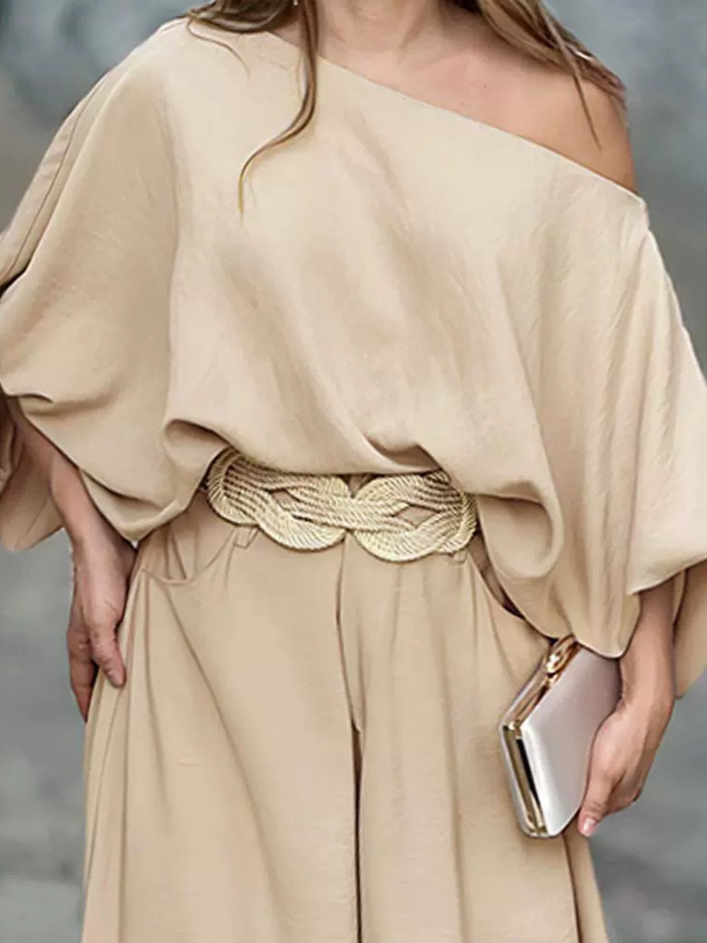 Clara – Off-Shoulder Lantern Sleeve Two-Piece Set