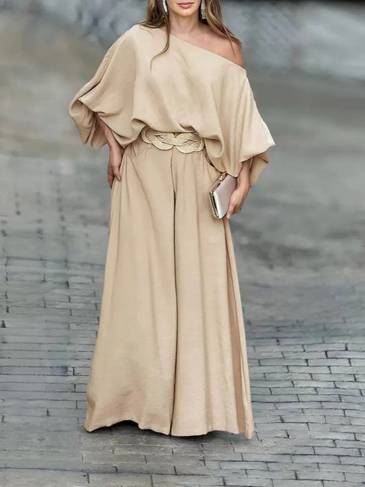 Clara – Off-Shoulder Lantern Sleeve Two-Piece Set