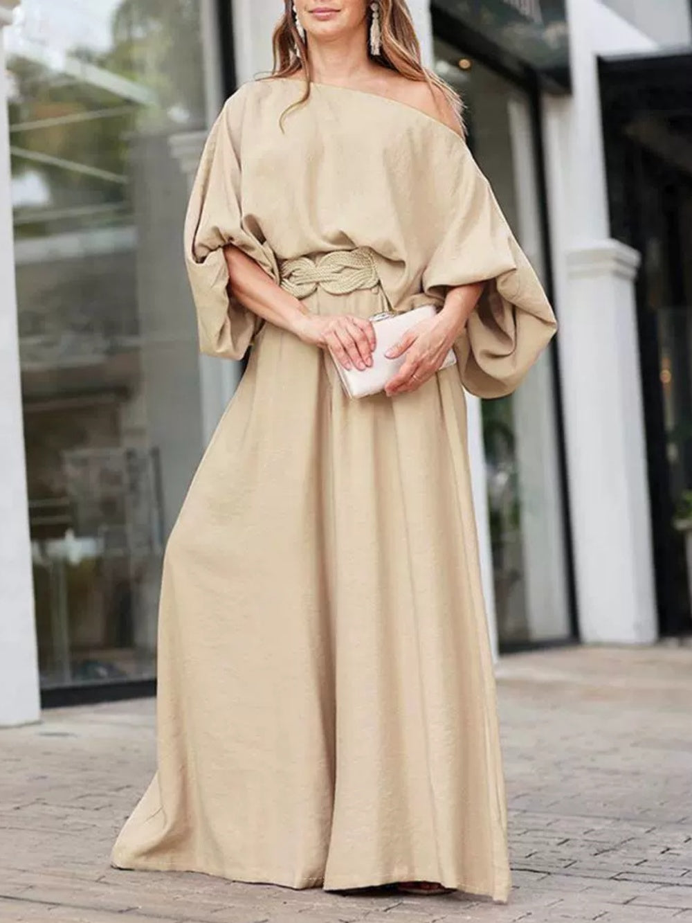 Clara – Off-Shoulder Lantern Sleeve Two-Piece Set