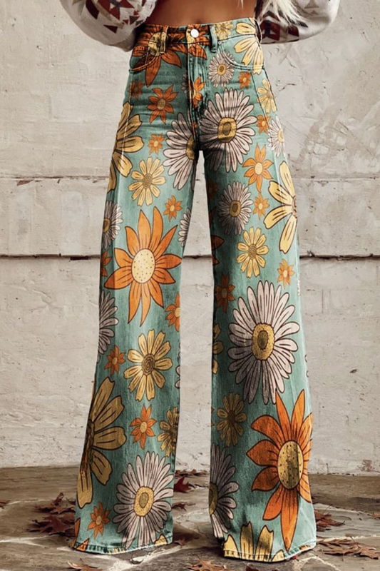 Macy - Floral Happiness Flare Pants