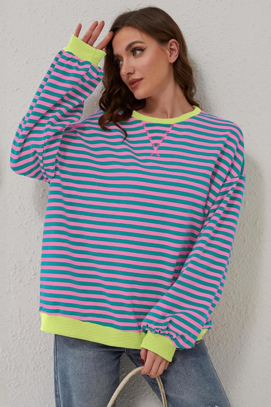 Daniela - Oversized Striped Long Sleeve Jumper