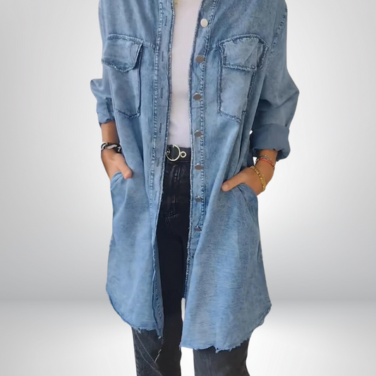 Sofia® | Stylish and Versatile Long-Sleeved Denim Jacket with Collar