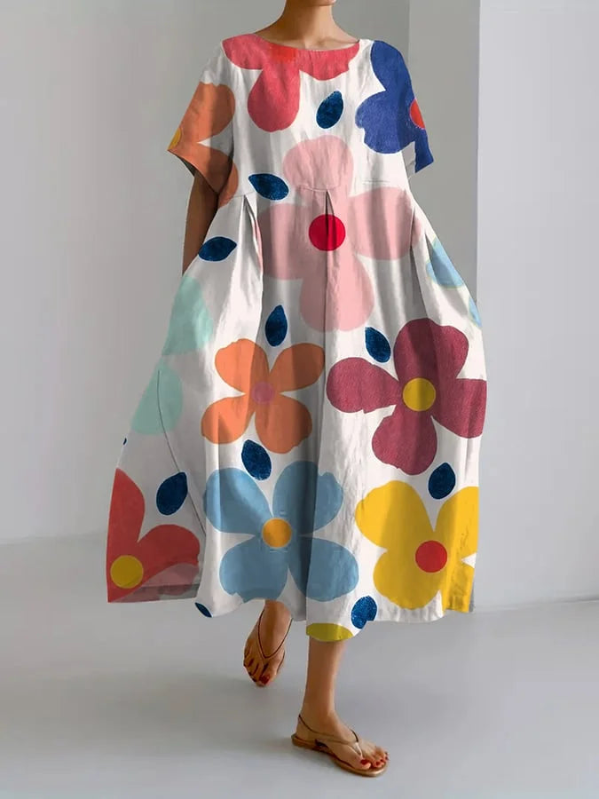 Eliana | Midi Floral Dress for Effortless Style and Summer Comfort on Vibrant Days