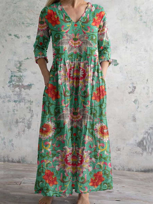 Casey | Retro Floral Maxi Dress