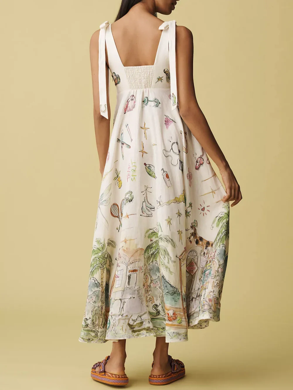 Isla – Painted Ballet Tie Midi Dress