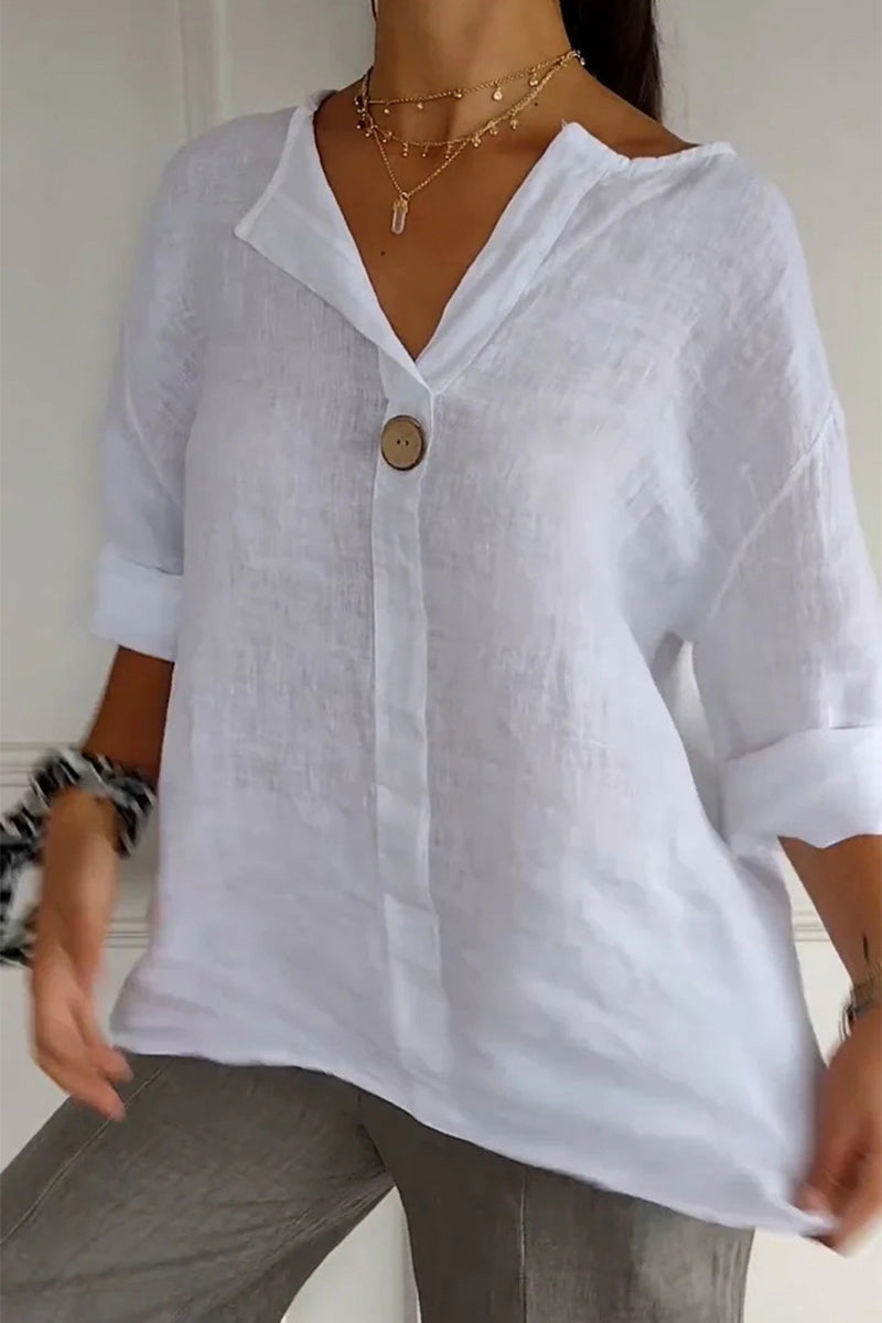 Pure Linen Age-Defying Button Detail Shirt