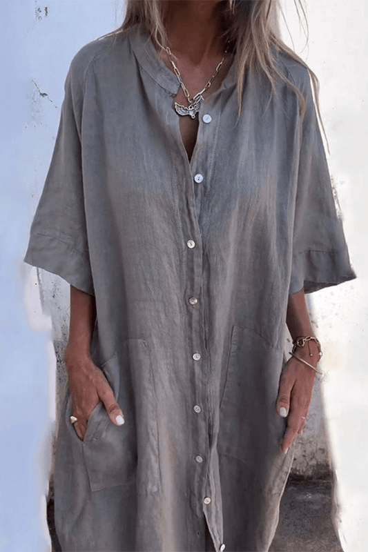 Stone Grey Shirt Dress