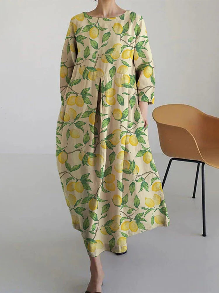 Aurora | Summer Midi Floral Dress: Breezy Comfort Meets Mediterranean Style