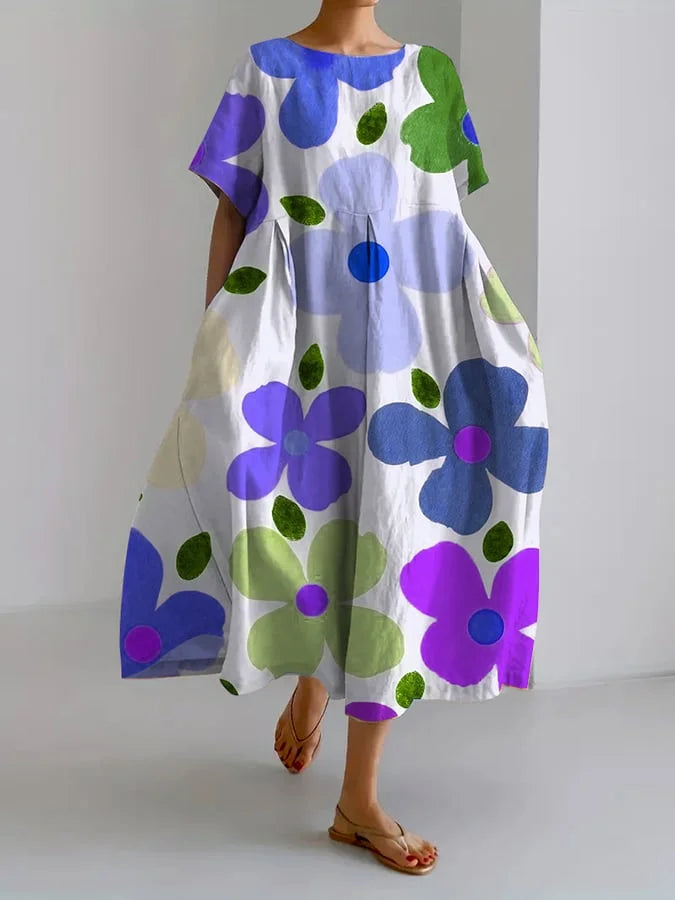 Eliana | Midi Floral Dress for Effortless Style and Summer Comfort on Vibrant Days