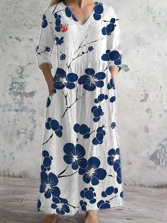 Pearl |  Retro Floral Maxi Dress