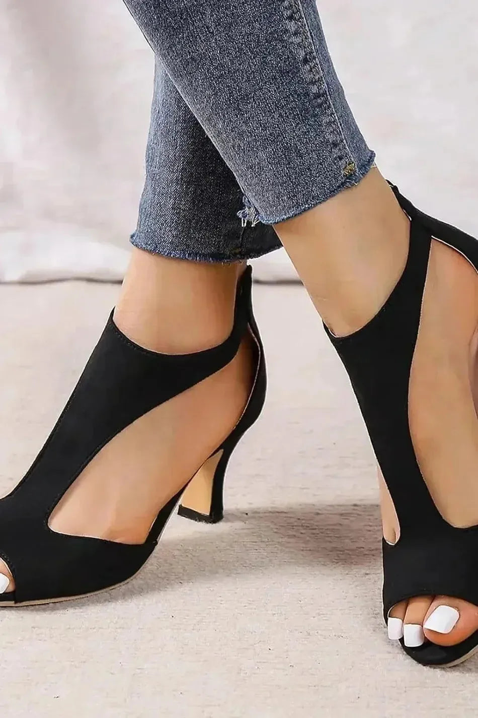 Bella - Chic Back Zipper Stiletto Sandals