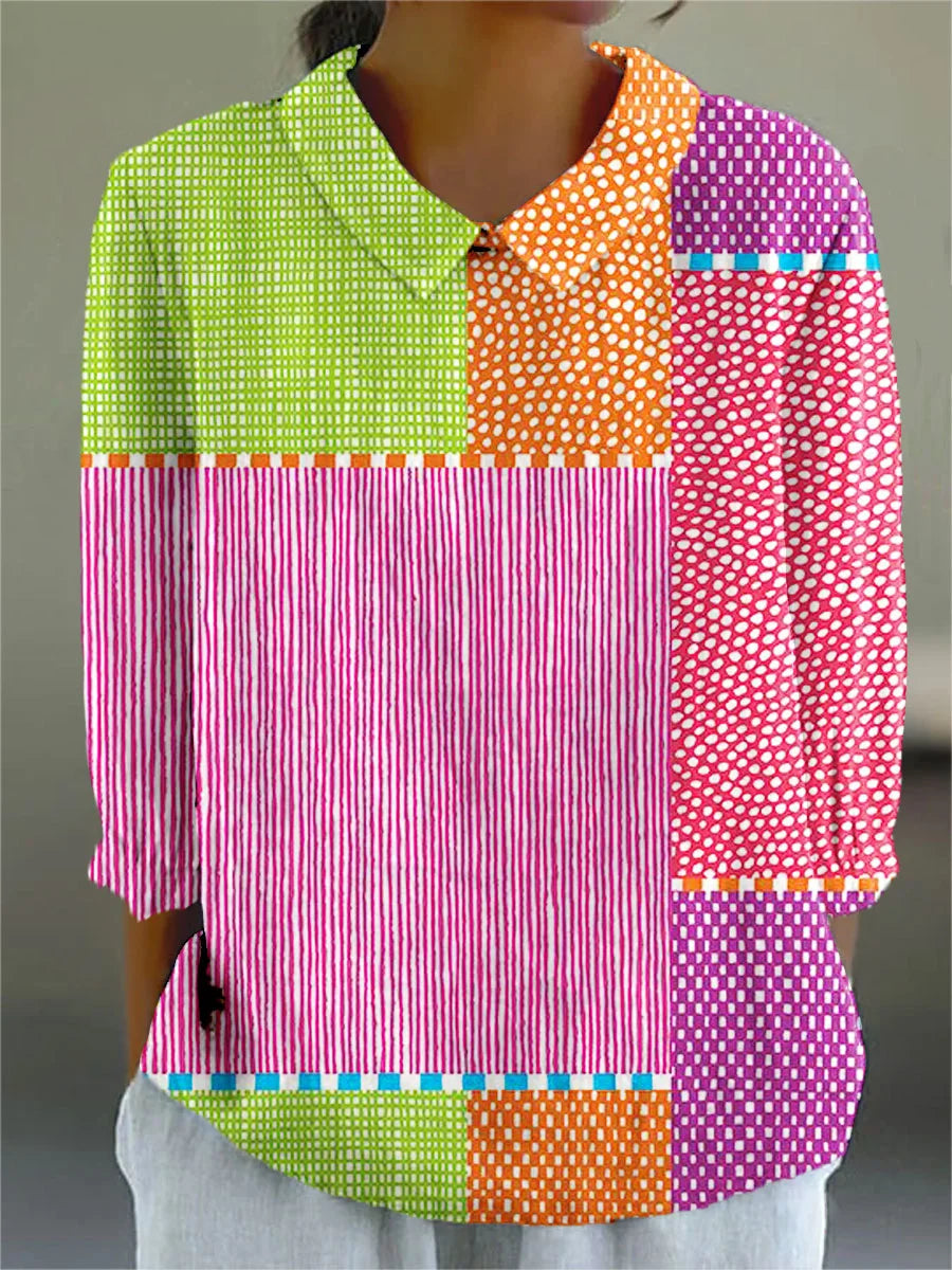 Megan™ Playful Patchwork Blouse