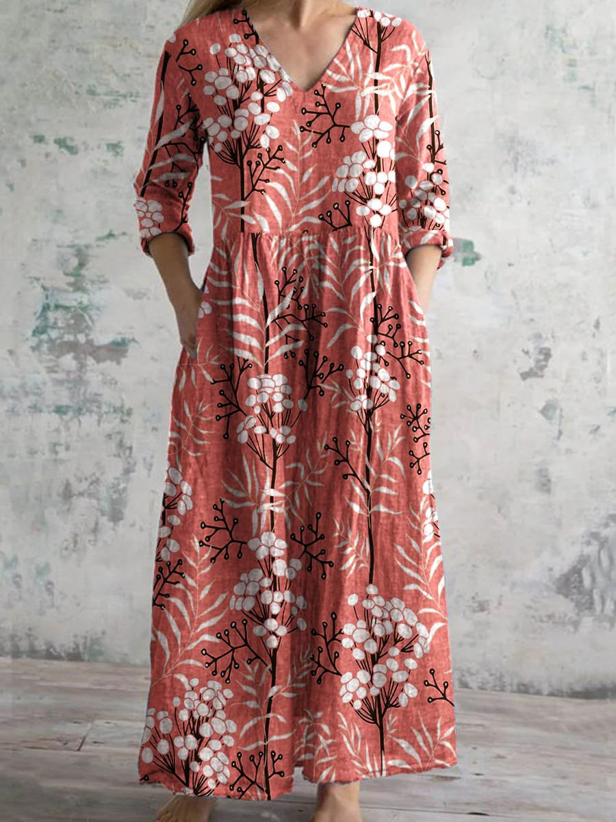 Frances |  Retro Floral Maxi Dress