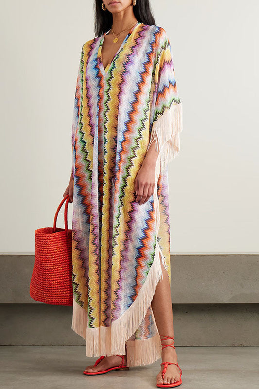 Mezcal – Loose Fitting Tassel Kaftan Maxi Dress