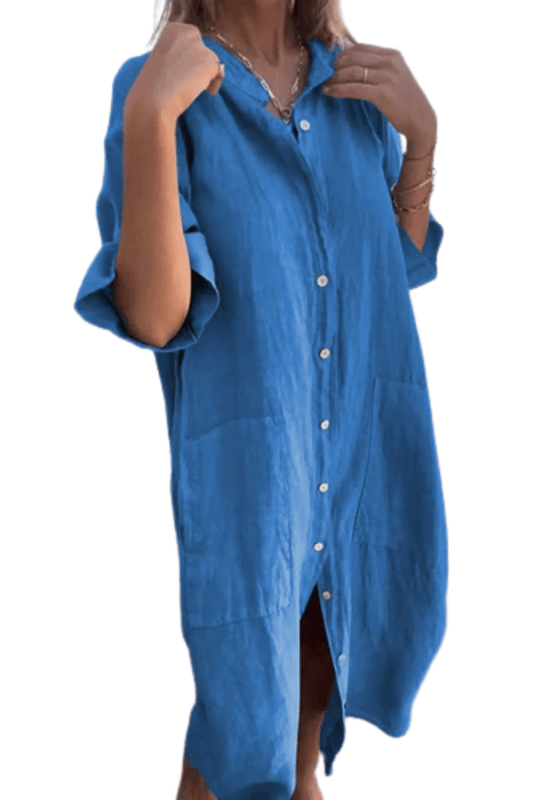 Coastal Blue Shirt Dress