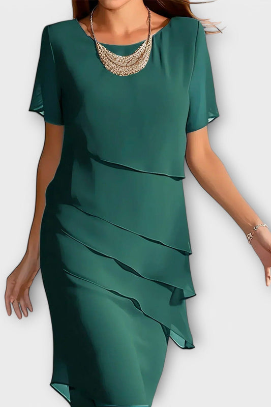 The Marissa – Layered Chiffon Midi Dress