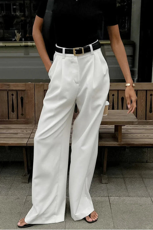 High Waist Drape Casual Pants