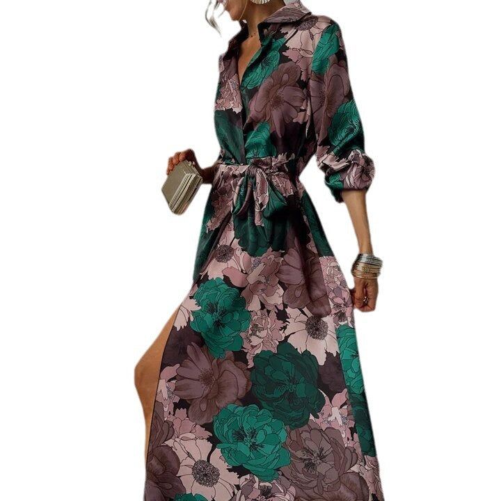 Elara | Floral Elegance V-neck Dress