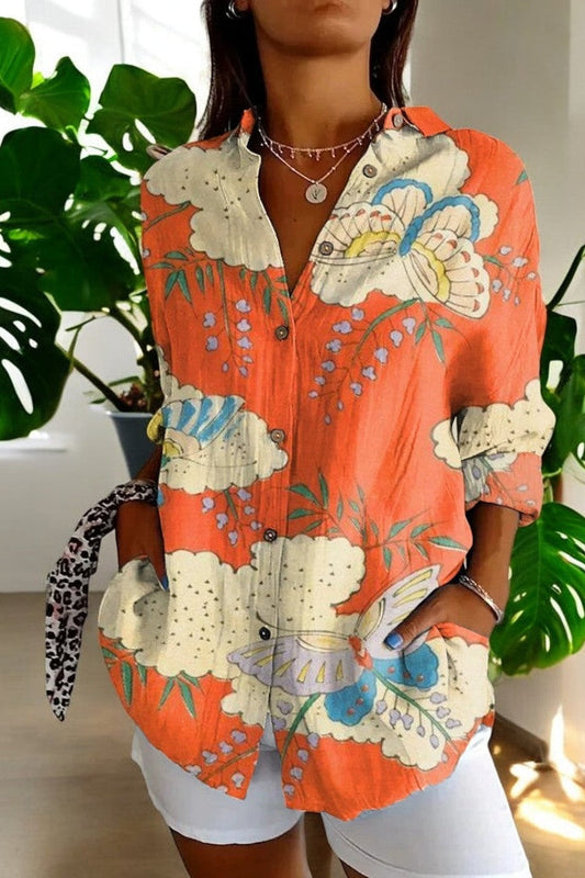 Sunset Bloom – Floral Blouse