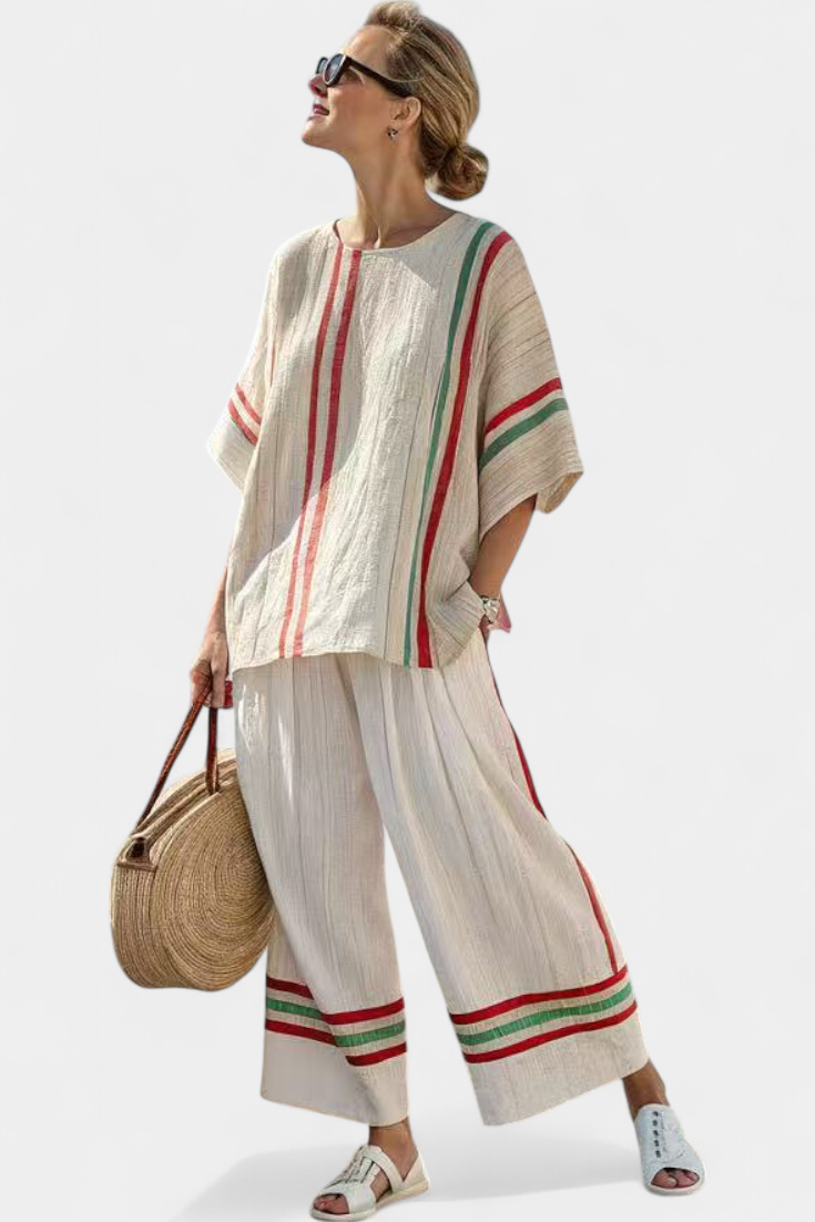 Elegant Mediterranean Daisy with Striking Red and Green Stripes