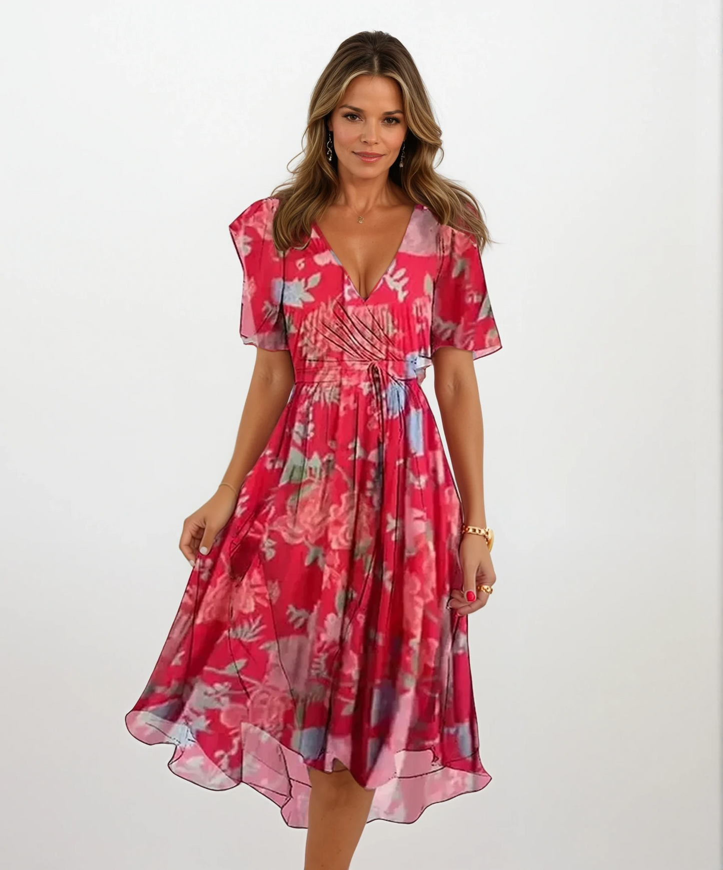VALMIRA ELEGANT COTTON FLORAL DRESS