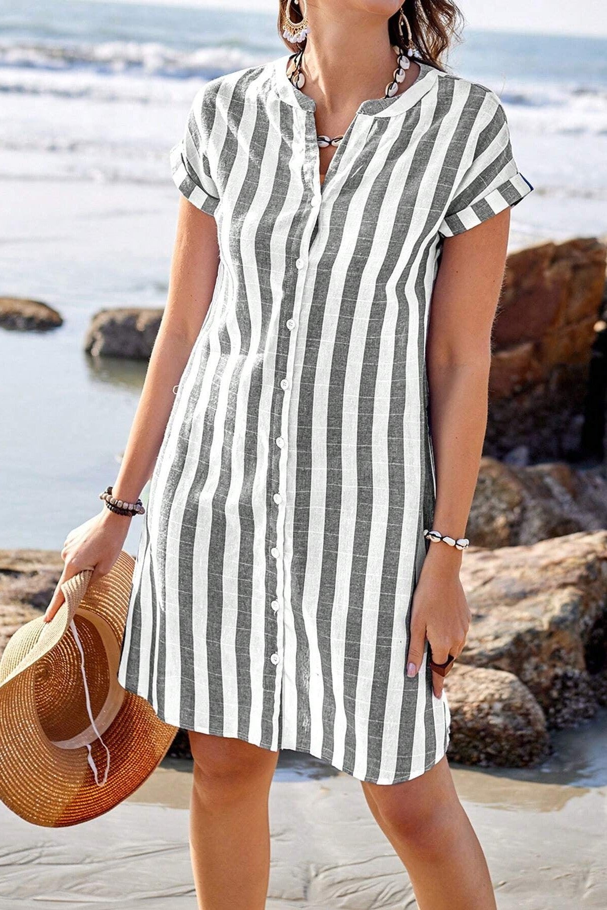 Seabreeze Stripe Shirt Dress