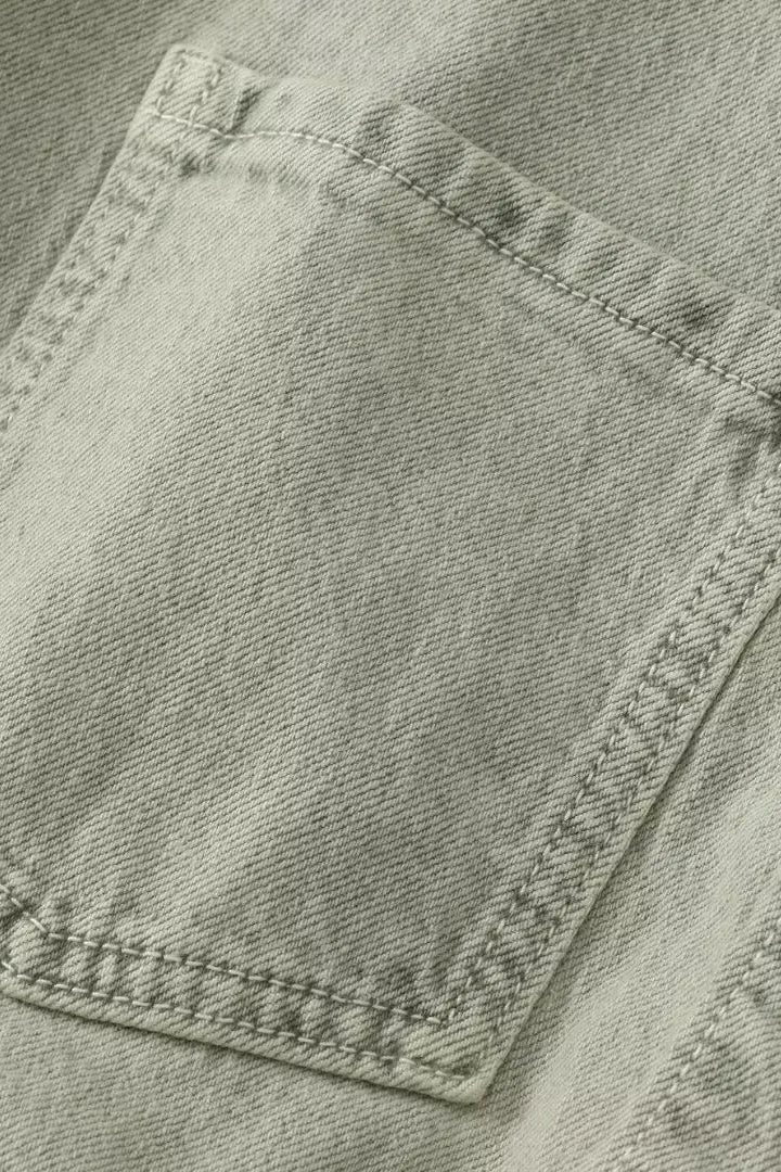 Light Green - Denim Overall Shorts