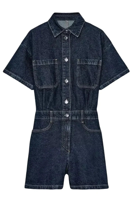 Deep Blue - Denim Overall Shorts