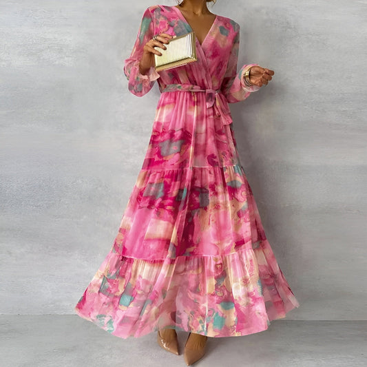 Kayla - Elegant Pleated Floral Dress