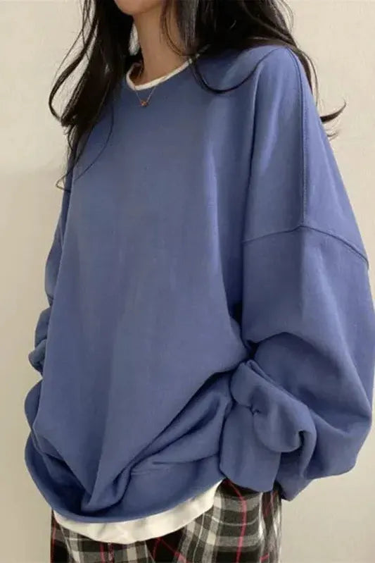 Lesley - Oversized round neck jumper for women