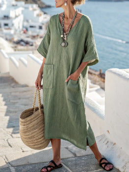Loose fitted Boho Dress with Pockets