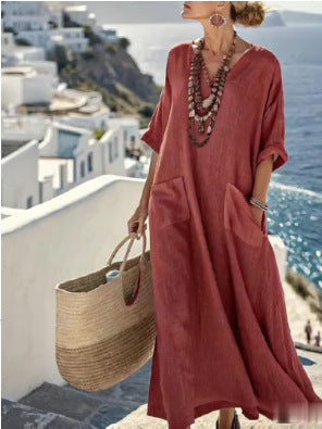 Loose fitted Boho Dress with Pockets