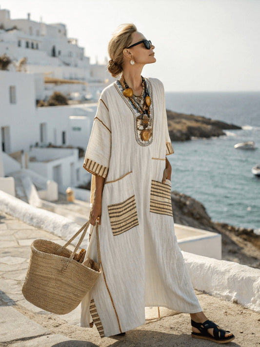 Loose fitted Boho Dress with Pockets