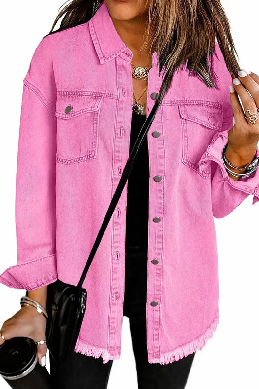 Pink - Classic Everyday Denim Jacket