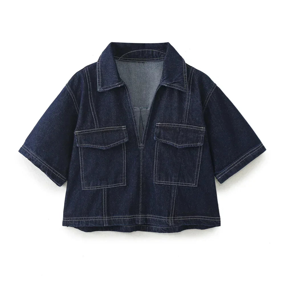 Sofia® | V-Neck Denim Set