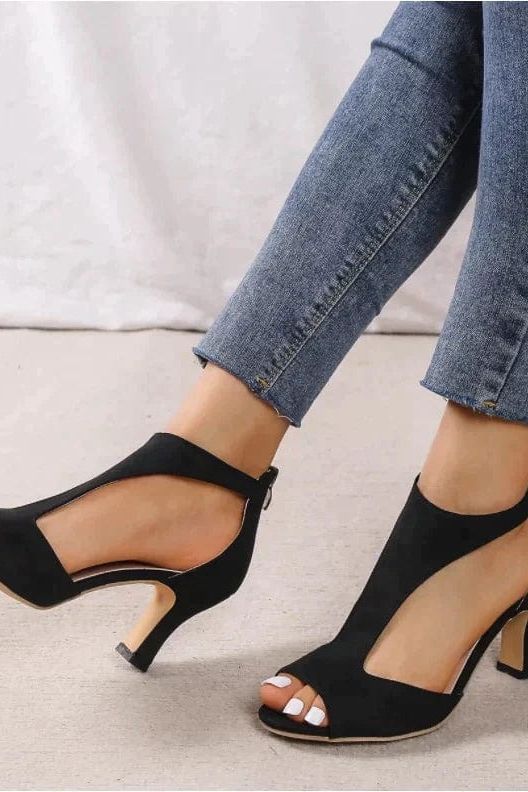 Bella - Chic Back Zipper Stiletto Sandals