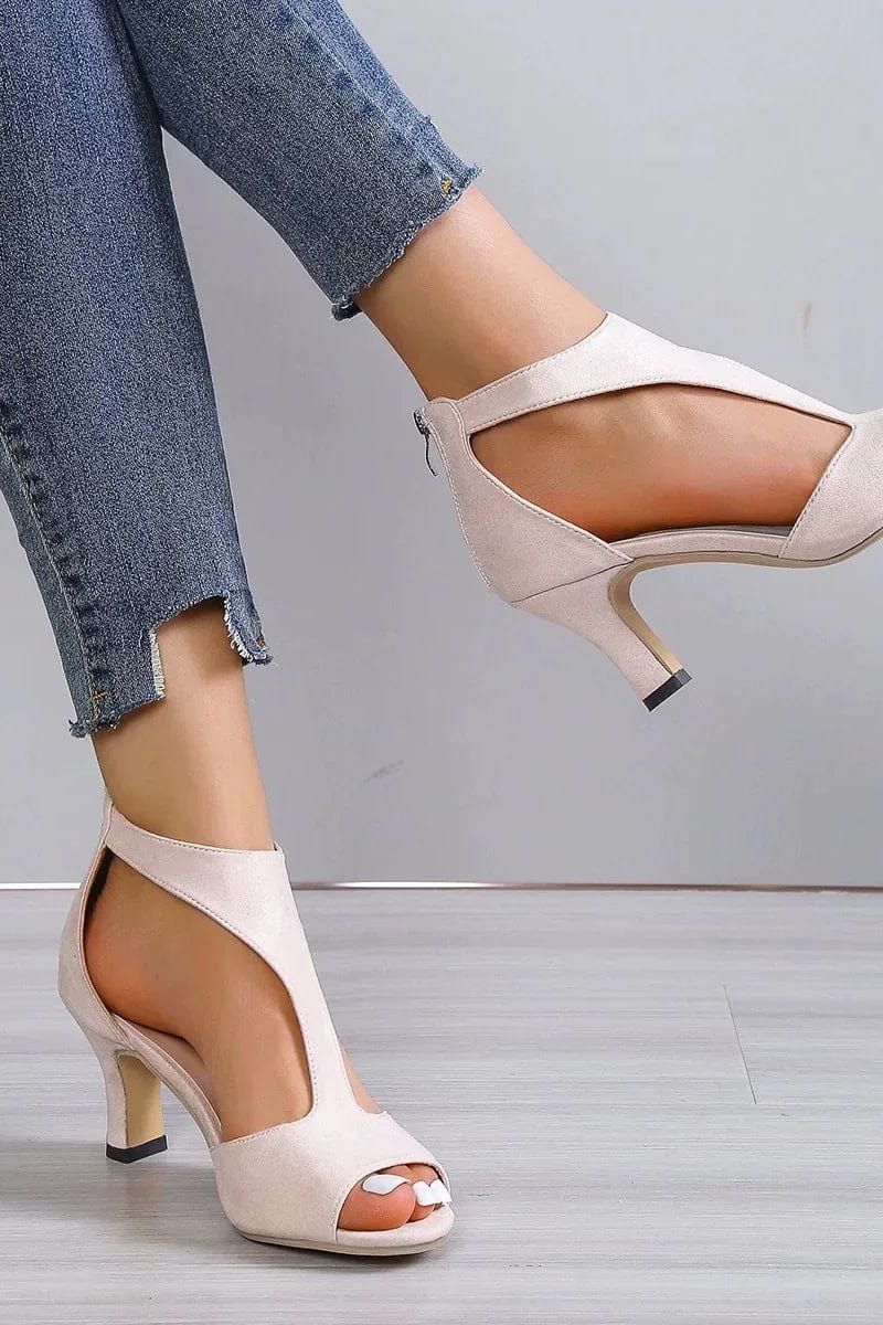 Bella - Chic Back Zipper Stiletto Sandals