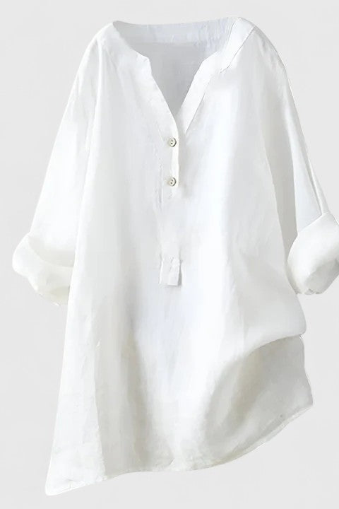 White - Button-Front Shirt