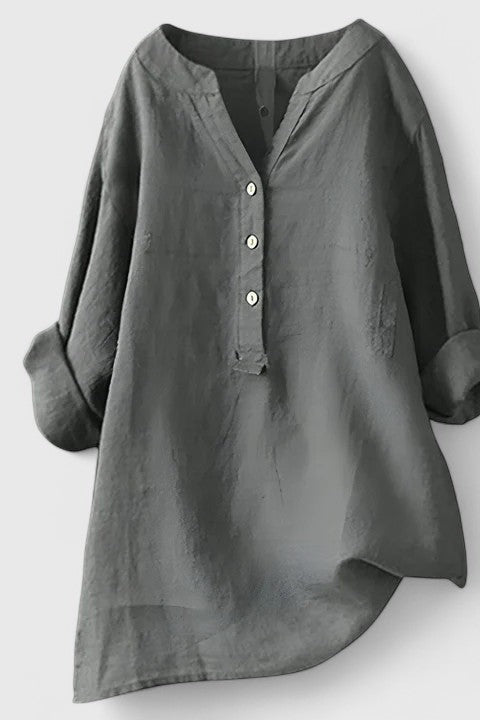 Light Gray - Button-Front Shirt