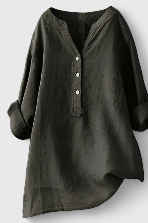 Dark Gray - Button-Front Shirt