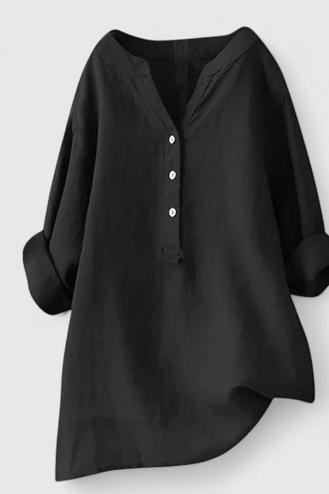Black - Button-Front Shirt