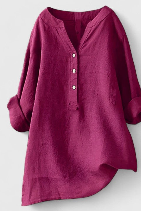 Pinkish Red - Button-Front Shirt