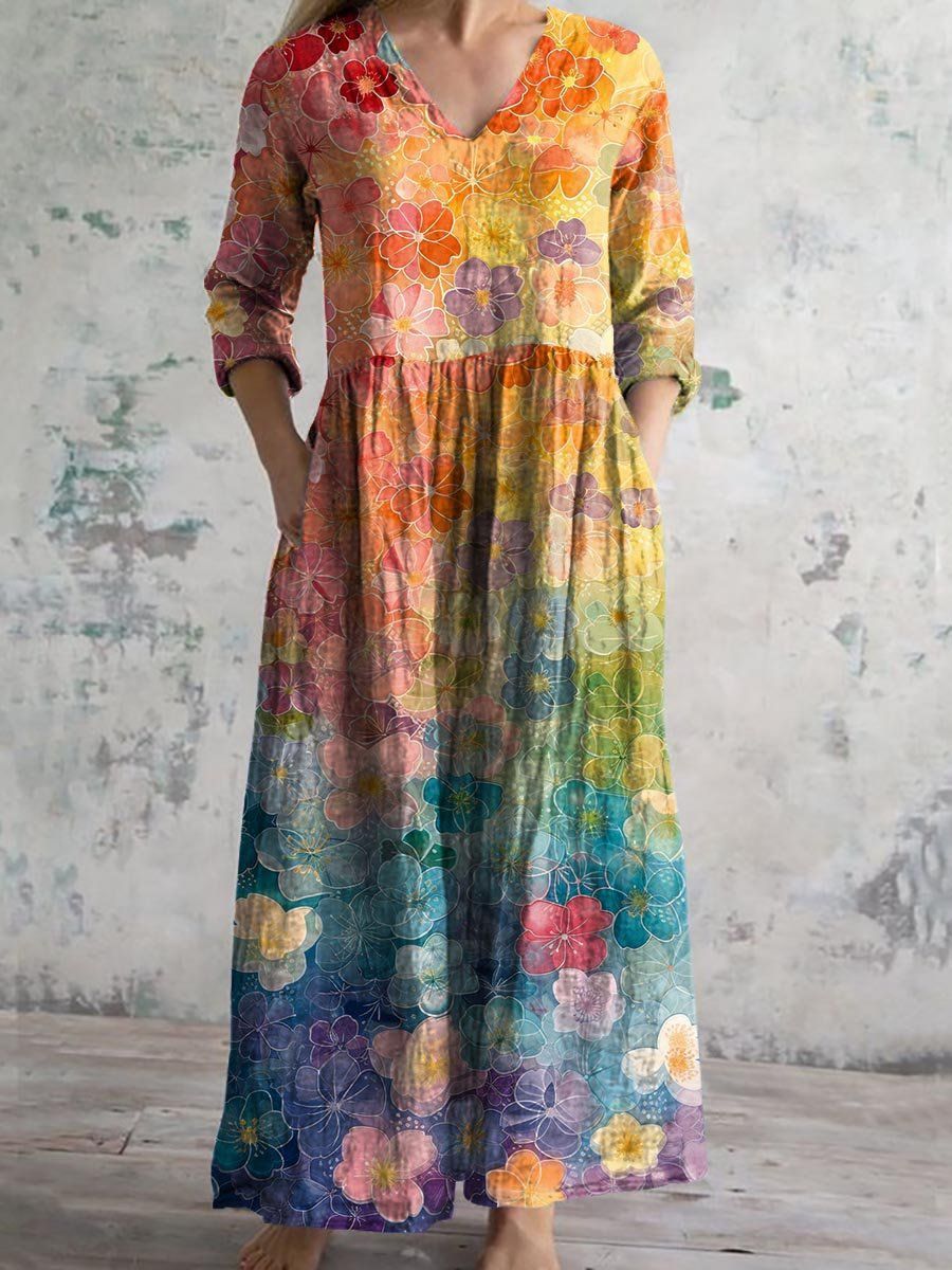 Gail | Retro Floral Maxi Dress