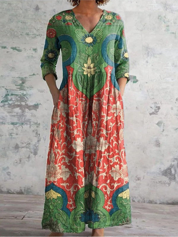 Teresa | Retro Floral Maxi Dress