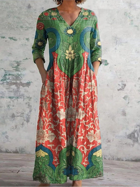 Teresa |  Retro Floral Maxi Dress