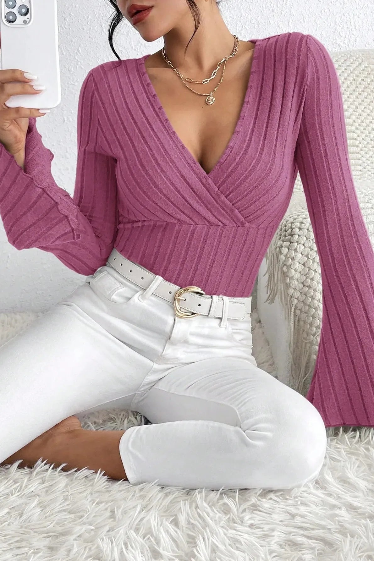 The Seraphina – Bell Sleeve Ribbed Longsleeve