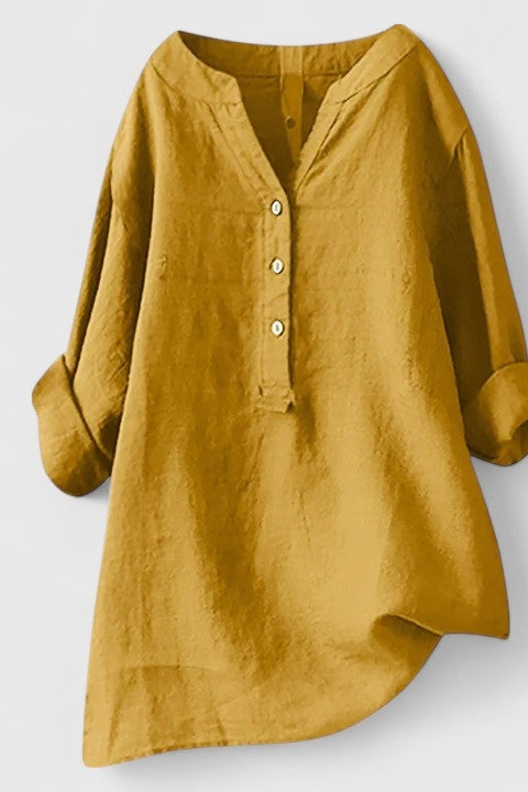 Yellow - Button-Front Shirt