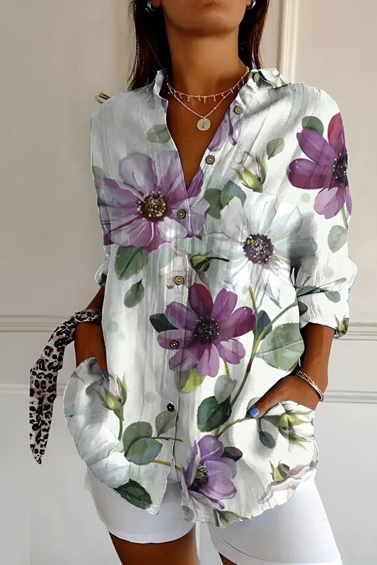 Lavender Bloom – Floral Blouse