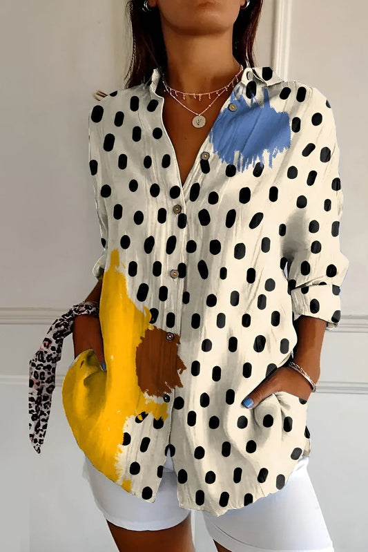 Mod Dot Bloom – Floral Blouse