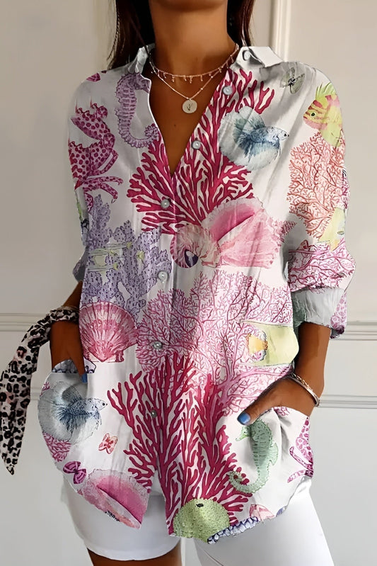 Coral Reef – Floral Blouse